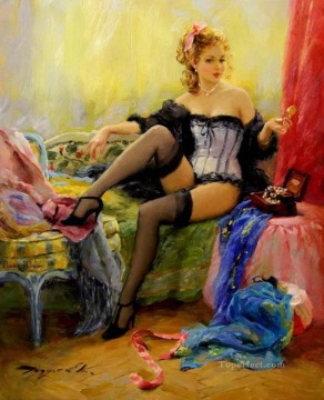 Women Painting - In the boudoir Impressionist